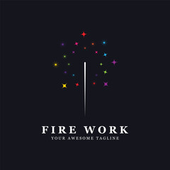 firework logo vector icon illustration design