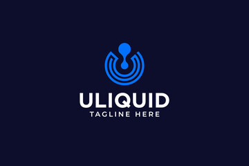 letter U liquid abstract logo vector design for corporate business - obrazy, fototapety, plakaty