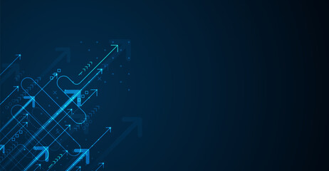 Abstract arrow direction. Technology background. High speed. Hi-tech