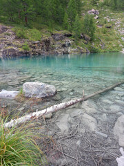 Lago Blu transl. Blue lake in Ayas in Aosta Valley