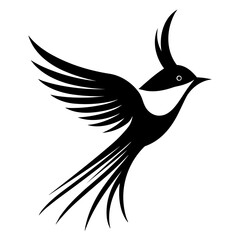 Flying Bird Logo Illustration. Vector SVG