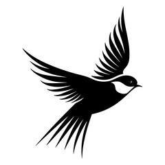 Flying Bird Logo Illustration. Vector SVG