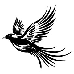 Flying Bird Logo Illustration. Vector SVG