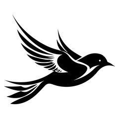 Flying Bird Logo Illustration. Vector SVG