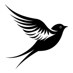 Flying Bird Logo Illustration. Vector SVG