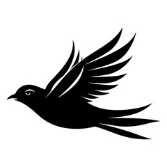 Flying Bird Logo Illustration. Vector SVG