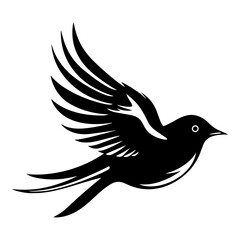 Flying Bird Logo Illustration. Vector SVG