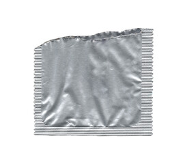 torn condom wrapper on isolated png background