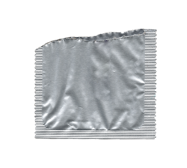 torn condom wrapper on isolated png background