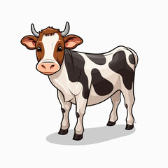 Cow hand-drawn illustration. Cow. Vector doodle style cartoon illustration