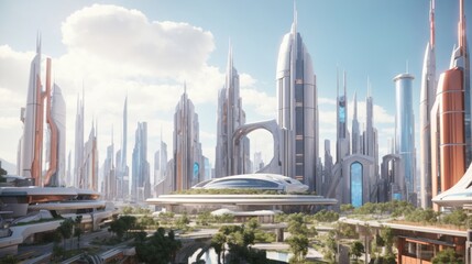 Fototapeta na wymiar Future city. AI Generative