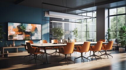 Fototapeta na wymiar Meeting rooms designed for teamwork and innovation