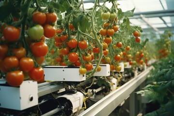 Intelligent Robots Tending To Tomato Crops In Greenhouses