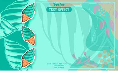cute mint ice cream hand drawn pattern background