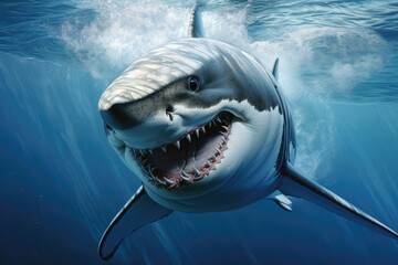 Naklejka premium A Great White Shark