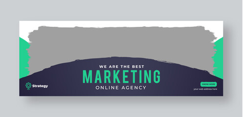 Digital marketing agency social media facebook cover web banner template, corporate business banner design