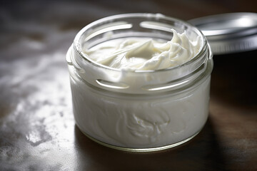 Obraz na płótnie Canvas Close-Up of Refreshing Cold Cream in Jar
