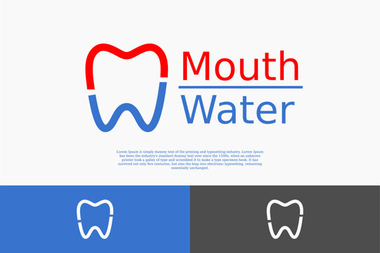letter m and w, concept dental logo design template
