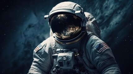 Intriguing image of an astronaut floating in the vastness of space, surrounded by the mystery of the cosmos. Perfect for science, exploration, and adventure themes.