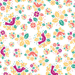 Cute and Simple Bird Seamless Surface Pattern Design