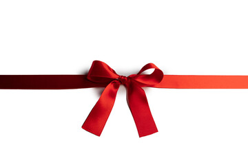 Shiny red satin ribbon bow