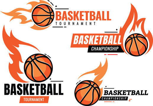 Basketball ball football tournament icons. Symbol or emblem. vector illustration