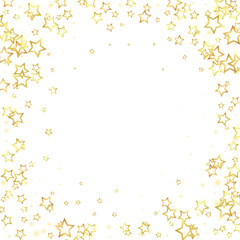 Gold sparkling star confetti.
