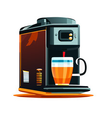Coffee machine with a cup of coffee.