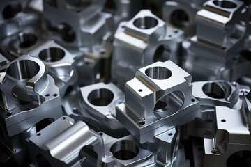Aluminum industry factory produces diverse metal parts and structures. Generative AI