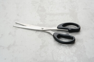 Black metal scissors, close up
