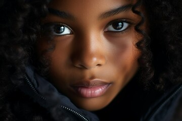 Striking eyes of an African American child