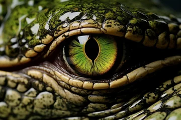 Fotobehang Eyes of dangerous crocodile hunter © franck