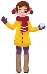 children playing in the snow