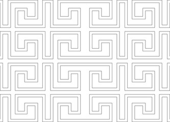Vector sketch illustration of labyrinth pattern background with winding lines