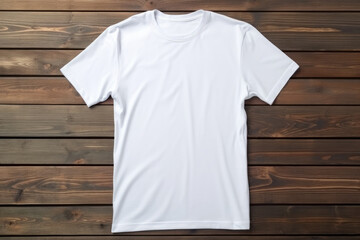 Image of a white color t-shirt with copy space. - obrazy, fototapety, plakaty