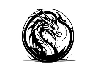 minimalist dragon logo design
