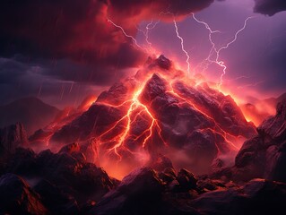 lightning in the mountains