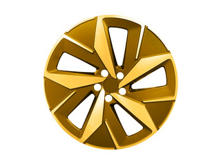 Car alloy wheel isolated on white background. New alloy wheel for a car. Alloy rim isolated. Car...