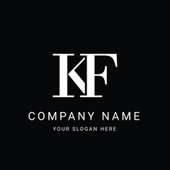 KF Letter Initial Logo Design Template Vector Illustration