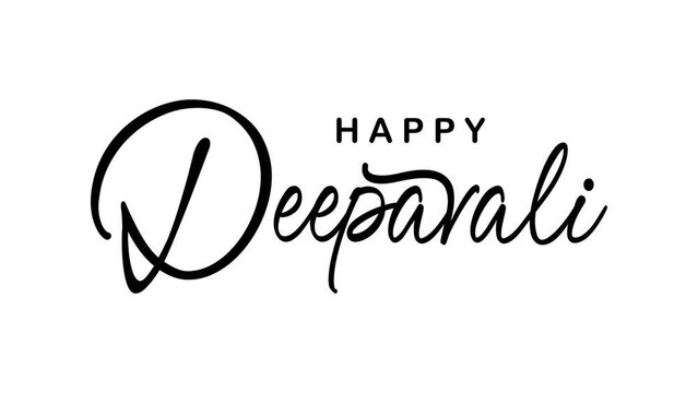 Happy Deepavali Text Animation. Great for Happy Deepavali Celebrations, lettering with alpha or transparent background, for banner, social media feed wallpaper stories