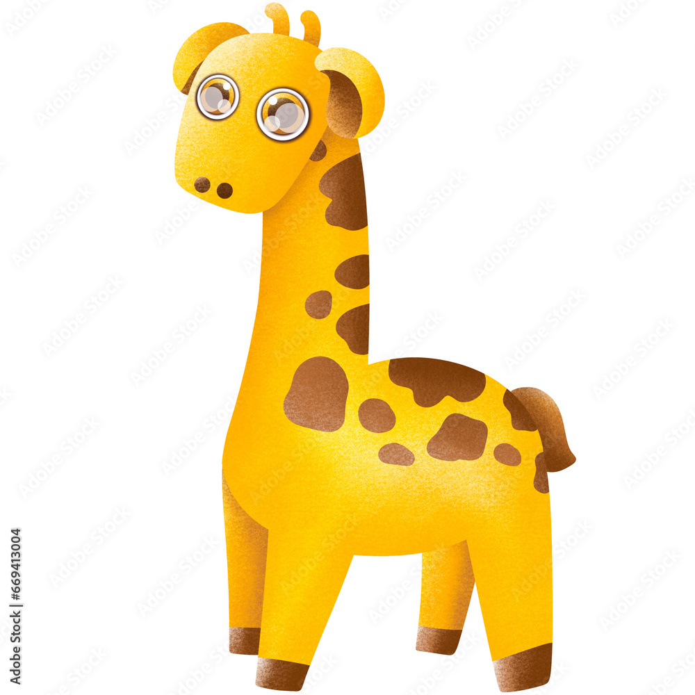 Wall mural giraffe cartoon isolated on white