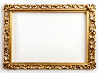 gold frame on white Clear Image, Highly Details, Generative Ai
