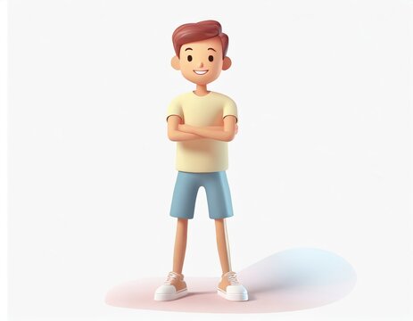 3D Character with fitness suits , Full body, presentation. AI generated.