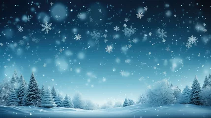 Fotobehang Snow flakes backdrop , White snowflake winter xmas snow background © Atchariya63