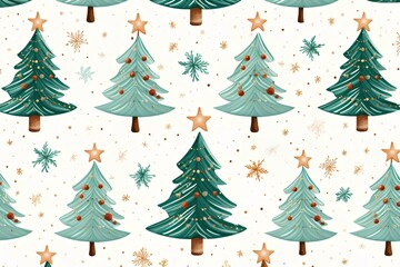 Christmas pattern, fun and nostolgic on white background. generative AI