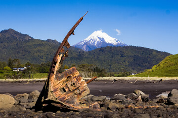 Gairloch Shipwreck New Plymouth Coast Taranaki sea in New Zealand