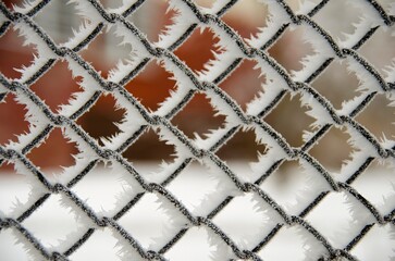 Icy metal grid