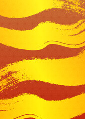 麻の葉模様 橙色と金色の和柄背景イラスト