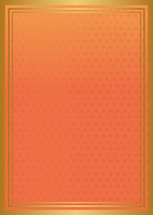 麻の葉模様 橙色と金色の和柄背景イラスト