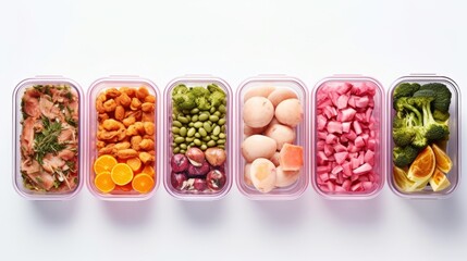 container with various food. - obrazy, fototapety, plakaty